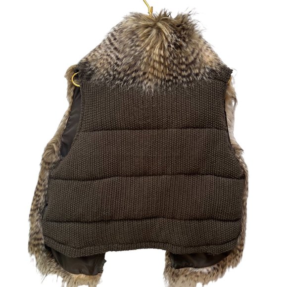 Joe Fresh Faux Fur Hip Length Vest Women's Size L - Picture 3 of 12